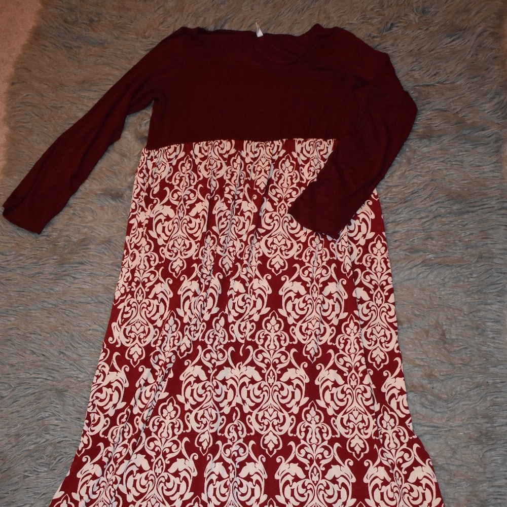 Plus Size Maternity ~ 2XL Burgundy Dress